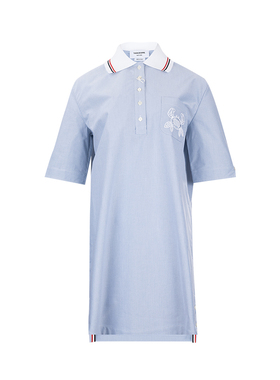 Thom Browne汤姆·布朗女刺绣棉polo领短袖连衣裙女士新款XY促销