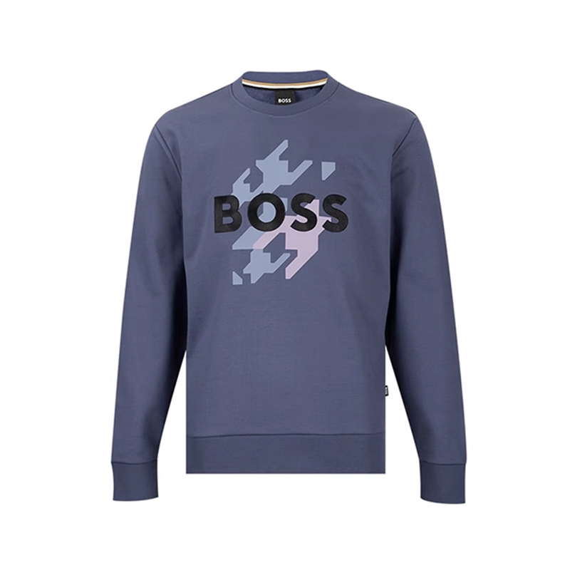 HugoBosslogo全棉套头卫衣男士