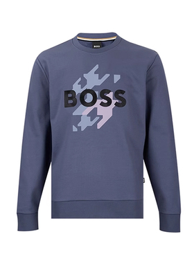 Hugo Boss雨果-博斯男字母logo全棉套头卫衣男士2025新款XY推广