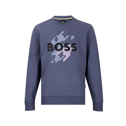 HugoBosslogo全棉套头卫衣男士