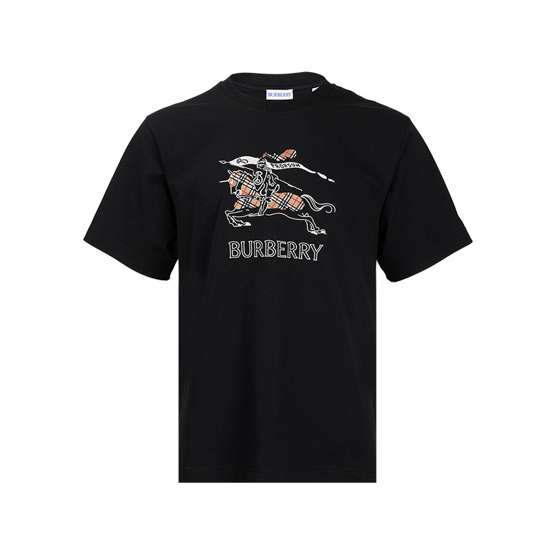 BURBERRY/博柏利男宽松素描马术骑士短袖T恤男士春夏新款XY