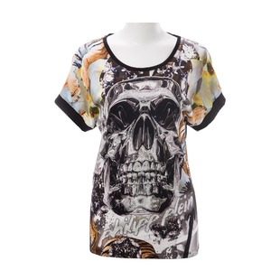 Philipp 上衣春夏XY奥莱D Plein菲利普.普兰女士骷髅头拼接短袖