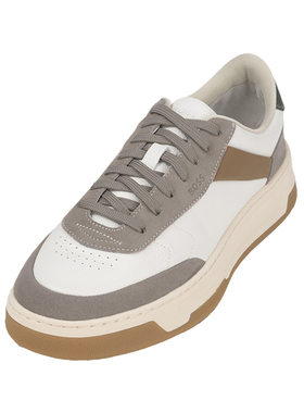 Hugo Boss雨果-博斯男经典拼接皮质休闲运动鞋男士2026春秋新款XY