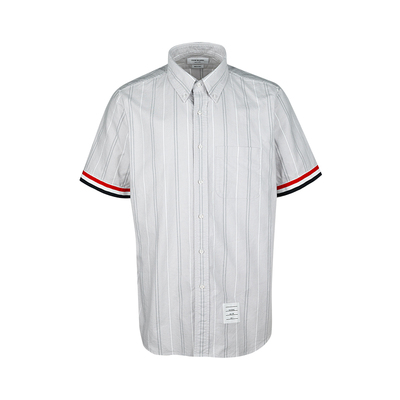 ThomBrowne条纹短袖衬衫男士