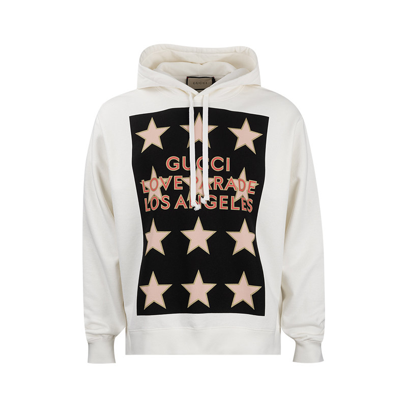 Gucci/古驰男字母Logo星星图案印花连帽休闲卫衣男士新款XY推选