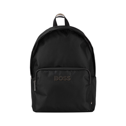HugoBoss徽标拉链开合双肩包