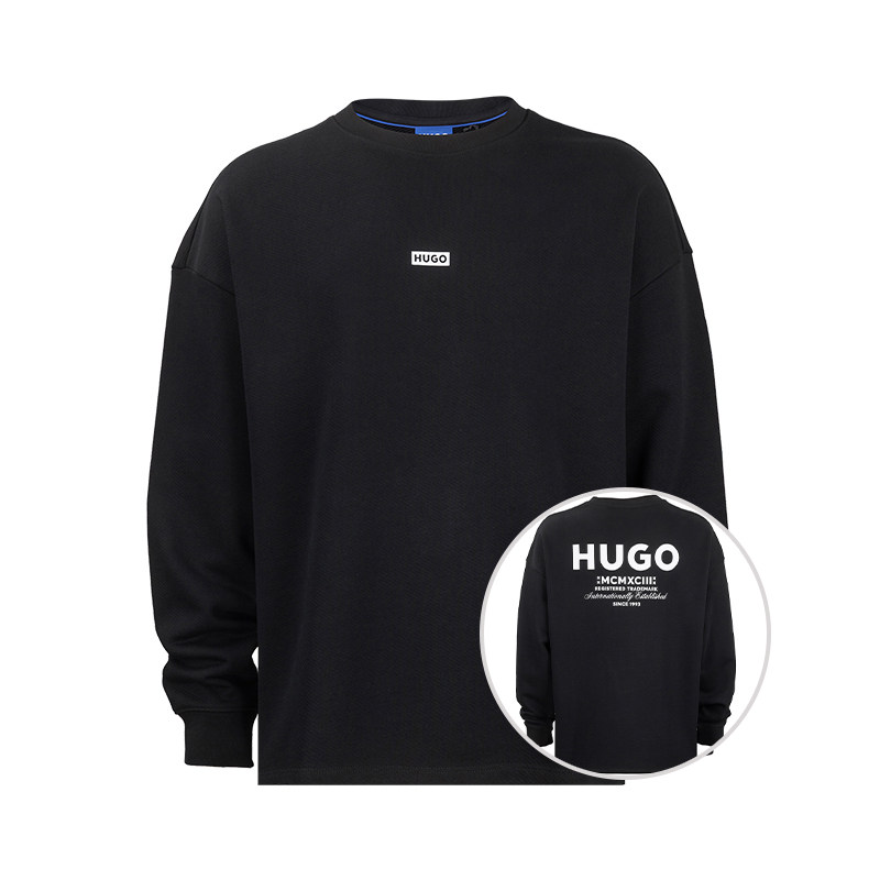 HugoBoss字母logo全棉套头卫衣