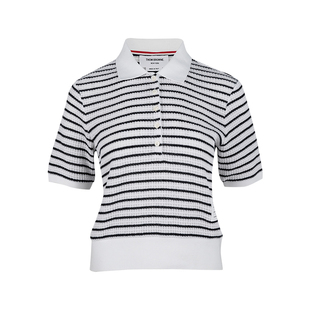 女士新款 polo衫 XY推选 Browne汤姆布朗条纹纹理针织短袖 Thom