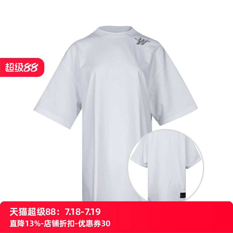we11done长款全棉短袖T恤女