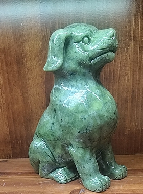 天然玉石狗摆件十二生肖狗招財鎮宅家居办公室工艺品摆设