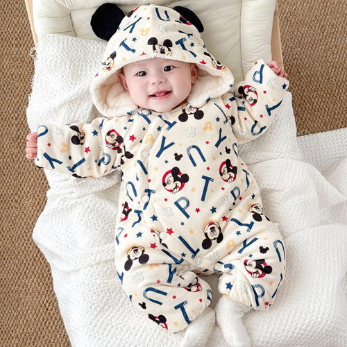 迪士尼宝宝冬季加绒保暖棉衣