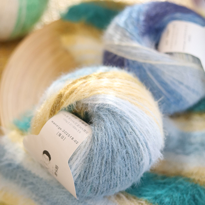 羊毛段染羽毛花色中粗混纺毛线