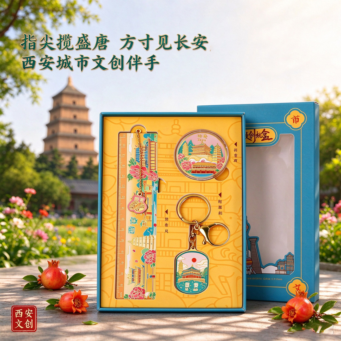 西安文创纪念品礼盒套装钥匙扣书签周边送学生老师城市旅游伴手礼