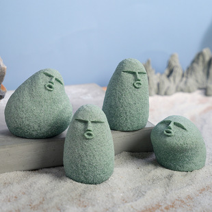 青砂石微景观造景流水鱼缸摆件盆景创意个性工艺品桌面公仔装饰