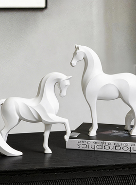 几何切面马摆件客厅乔迁餐边柜展示柜大气礼物工艺品高端家居装饰