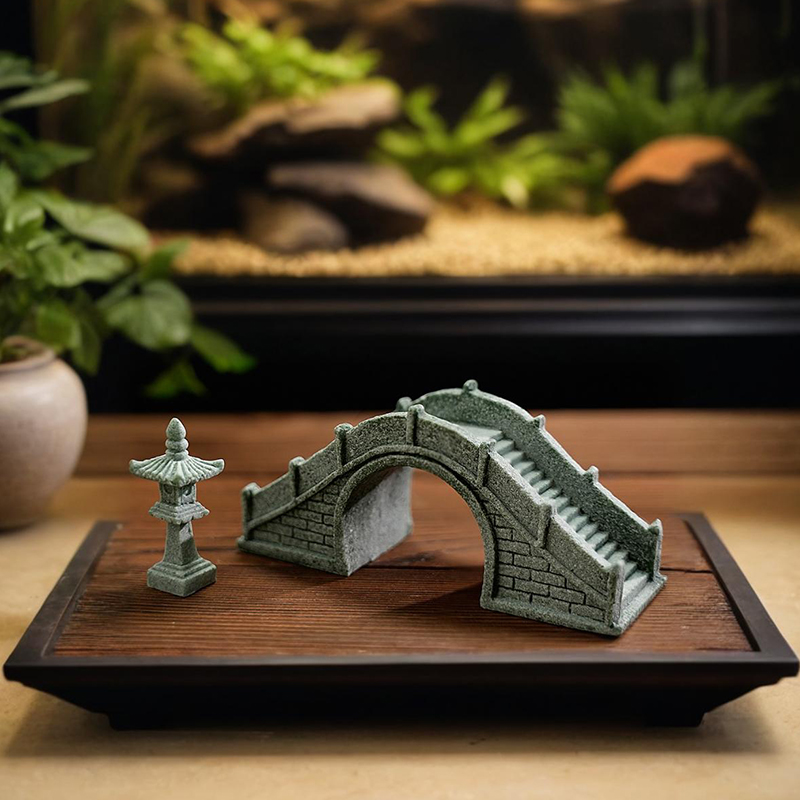 创意盆景中式个性微景观摆设水族鱼缸造景景观小石亭摆件