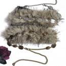 银色金属毛毛拼接腰带女高级感配裙子牛仔裤 饰百搭腰链配饰 链条装