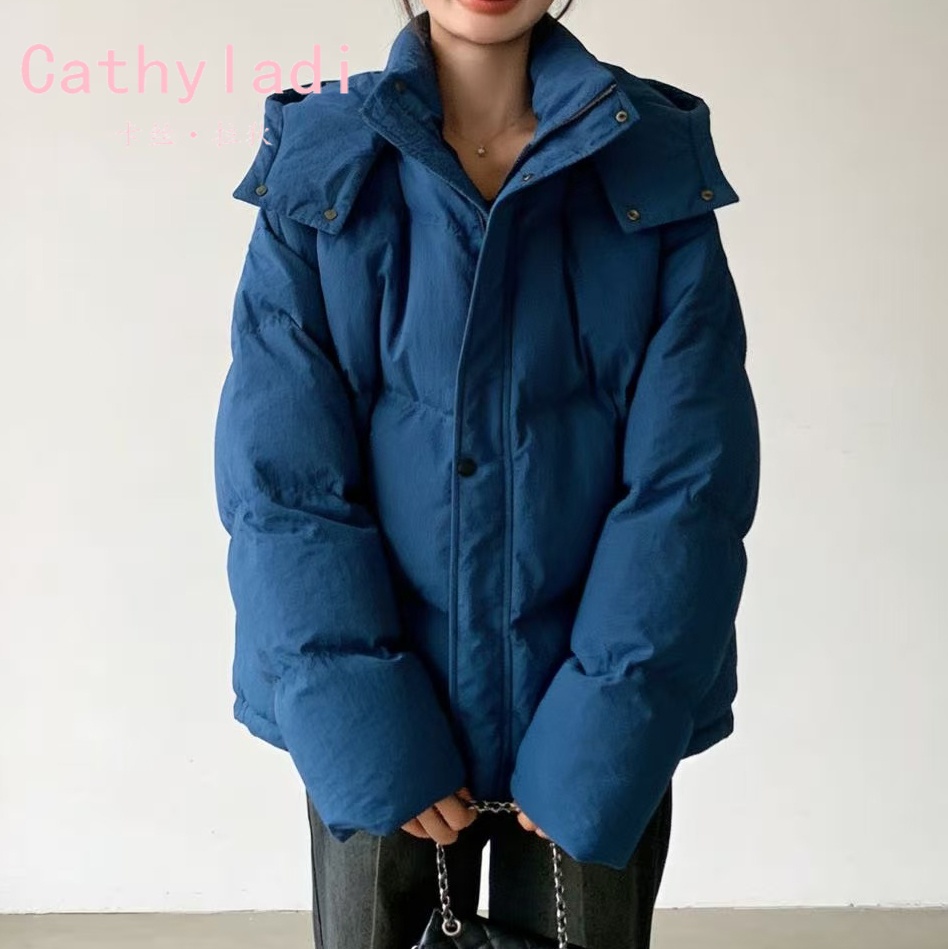 CATHYLADI小个子蓝色宽松羽绒服
