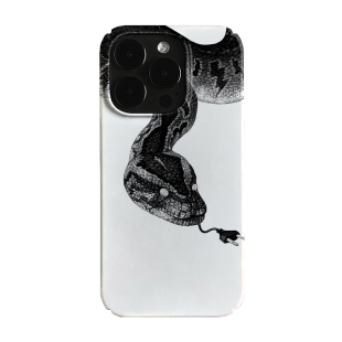 1214proVIVO90 蟒蛇插头艺术小众适用高级感卡通iPhone16pro 苹果15promax菲林手机壳新款