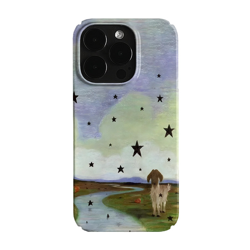 油画小羊星星艺术小众适用高级感卡通iPhone16pro+苹果15promax菲林手机壳新款13/1214proVIVO90