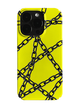 ins风黄色铁链艺术小众适用高级感卡通iPhone16pro+苹果15promax菲林手机壳新款13/1214proVIVO90