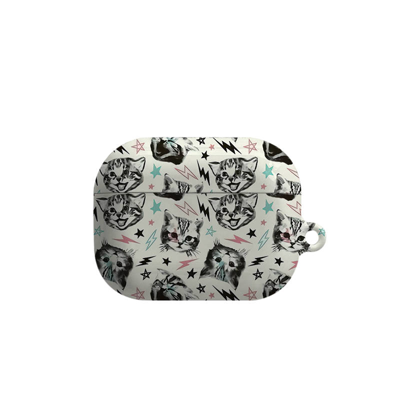 闪电猫咪艺术适用苹果耳机保护套airpodspro2无线蓝牙耳机壳三代airpod二代ipod耳机套airpods3菲林