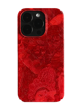 红色雕刻艺术小众适用高级感卡通iPhone16pro+苹果15promax菲林手机壳新款13/1214proVIVO90