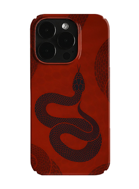 红色纹理蛇艺术小众适用高级感卡通iPhone16pro+苹果15promax菲林手机壳新款13/1214proVIVO90