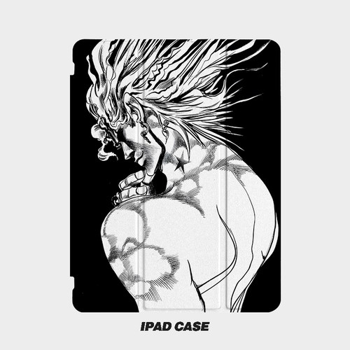 jojo奇妙冒险dio男艺术ins小众适用平板壳iPad7/8/9/10壳2020带笔槽Air2/3/4/5苹果2021第九代11Pro三折min