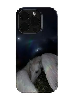 白色忧郁小马艺术小众适用高级感卡通iPhone16pro+苹果15promax菲林手机壳新款13/1214proVIVO90