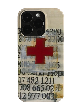 ins风红色十字架艺术小众适用高级感卡通iPhone16pro+苹果15promax菲林手机壳新款13/1214proVIVO90