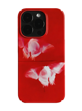 红色透明花朵艺术小众适用高级感卡通iPhone16pro+苹果15promax菲林手机壳新款13/1214proVIVO90