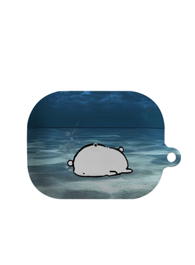 海底白色萌宠艺术适用苹果耳机保护套airpodspro2无线蓝牙耳机壳三代airpod二代ipod耳机套airpods3菲林
