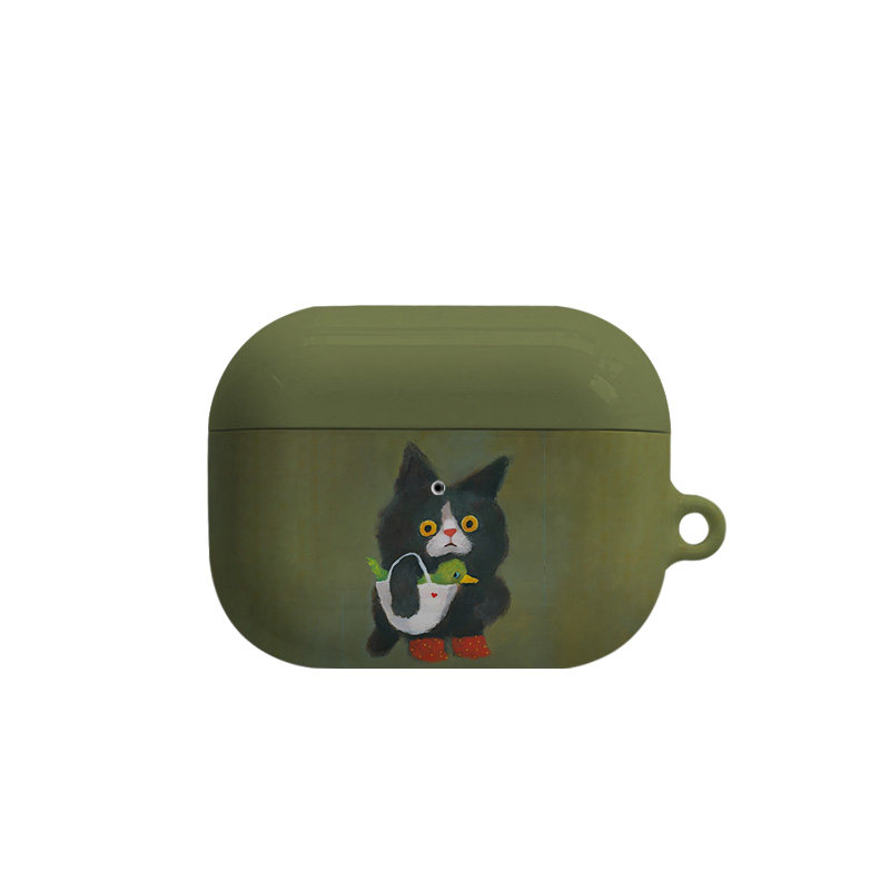 油画猫猫艺术适用苹果耳机保护套airpodspro2无线蓝牙耳机