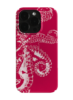 红色章鱼艺术小众适用高级感卡通iPhone16pro+苹果15promax菲林手机壳新款13/1214proVIVO90