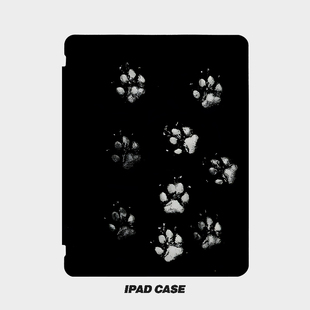 5苹果2021第九代11Pro三折min 10壳2020带笔槽Air2 可爱猫爪印艺术ins小众适用平板壳iPad7