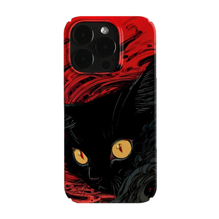 涂鸦黑猫艺术小众适用高级感卡通iPhone16pro+苹果15promax菲林手机壳新款13/1214proVIVO90