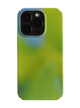 绿色朦胧渐变潮流复古艺术小众适用高级感卡通iPhone14pro+苹果15promax菲林手机壳新款13/12荣耀100