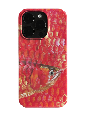 红色锦鲤艺术小众适用高级感卡通iPhone16pro+苹果15promax菲林手机壳新款13/1214proVIVO90