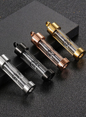 钛钢透明瓶香水瓶骨灰瓶沙漏项链