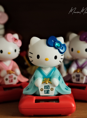 中古KT太阳能摇头公仔摆件