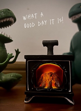 温暖的壁炉给你温暖小摆件