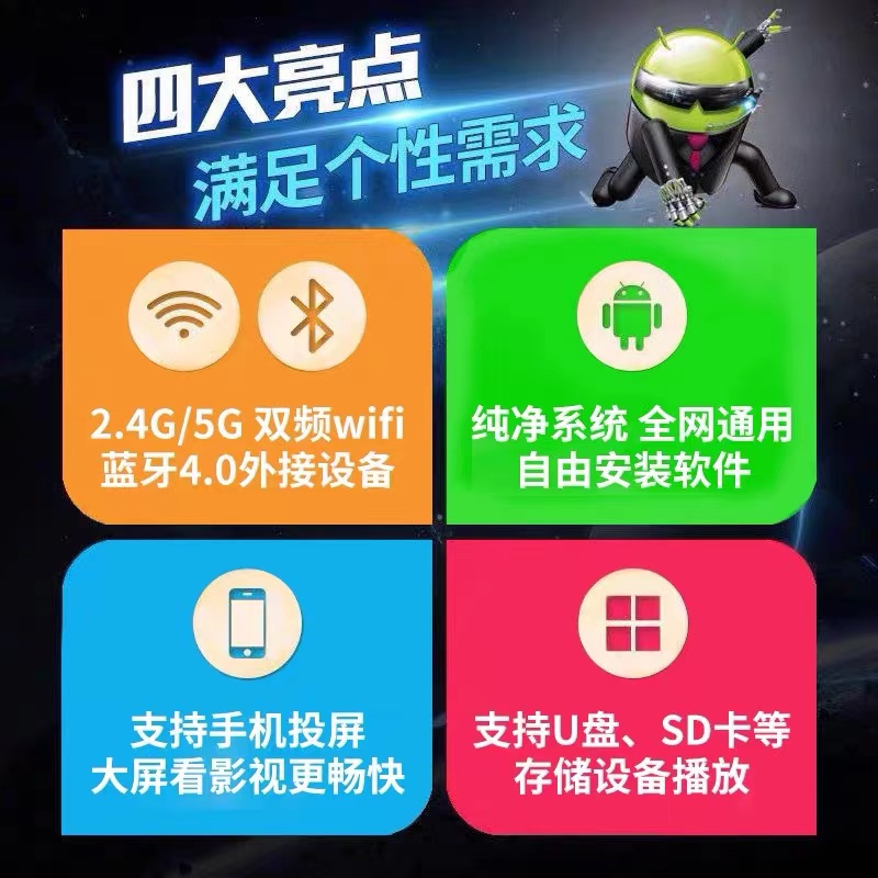 A7八核网络机顶盒无线高清投屏器家用WiFi电视盒全网通家用