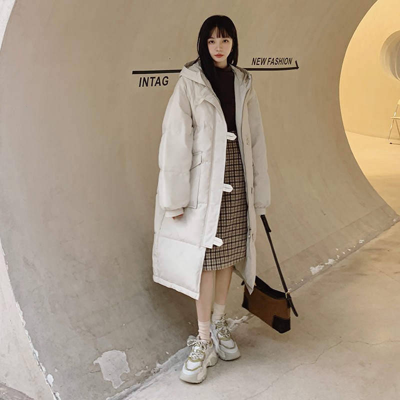 现货，上了就能卖米白色中长款加厚服077-2802-P185-k268,女装棉衣/棉服,浙宝100