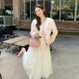 法式女纯色秋季亮片长袖短外套复古时尚短款显瘦开衫小香风碎花，女装套装/套裙，浙宝100