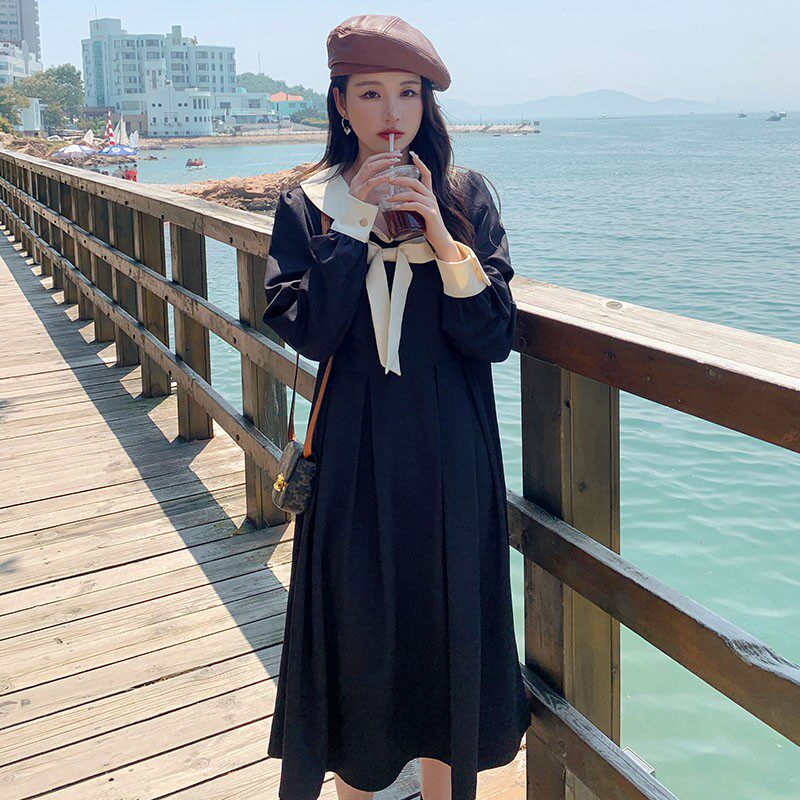 有现货法式甜美气质连衣裙秋季X010-P-100控169无，女装连衣裙，浙宝100