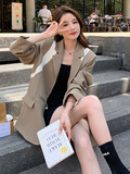 现货主推春季韩版撞色小众设计感西装外套B100-3107，女装西装，浙宝100