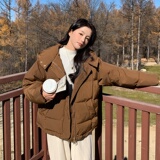 3号出货短焦糖色短款羽绒服外套077-2309-160-238，女装棉衣/棉服，浙宝100