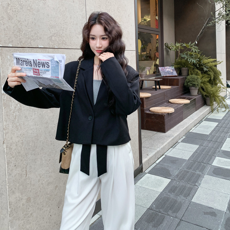 减龄气质黑色西装外套女春秋2025新款小个子百搭超火高级感巨好看,女装套装/套裙,浙宝100