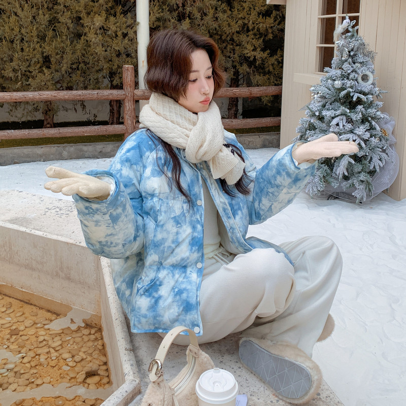 【新款】冬季巨好看扎染短款90羽绒服外套B100-8680-P255-K368,女装羽绒服,浙宝100